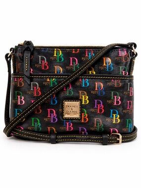 Dooney & Bourke DB75 Multi Katie Crossbody Bag Black Multicolor Logo